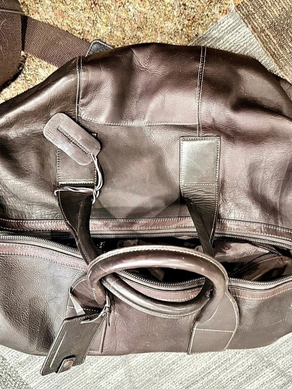 Kenneth Cole Reaction Brown Leather-Style Travel Bag